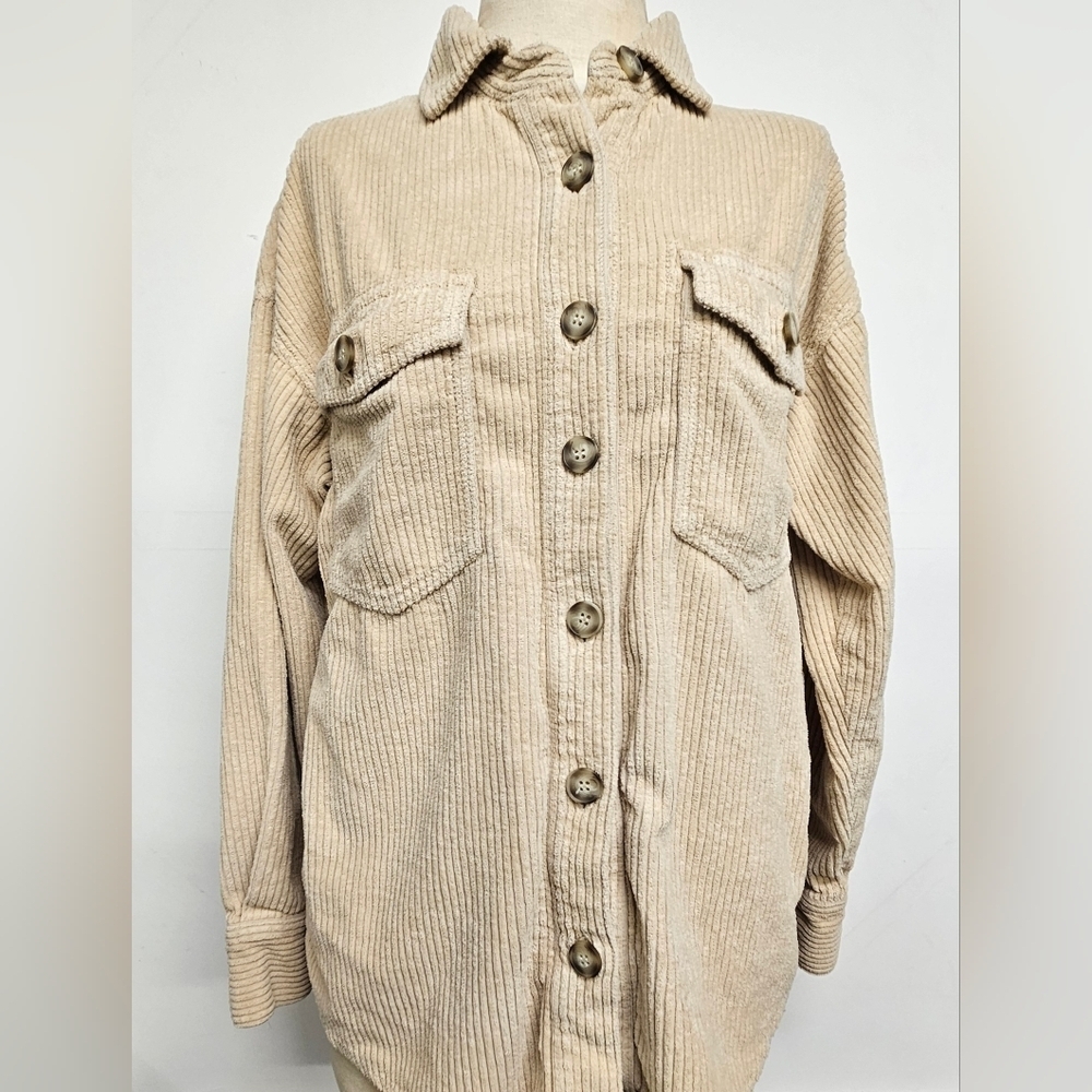 Faherty Corduroy Western Long Sleeve Women's Shirt Brown Tan 100% Cotton Medium